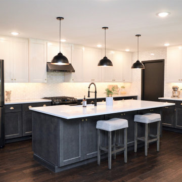Modern Kitchen Featuring Trendy Two Tone Cabinets. BaileyTown USA Select