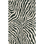 Trans Ocean - Liora Manne Visions I Zebra Indoor/Outdoor Rug, Black 5'x8' - The highly detailed painterly effect is achieved by Liora Mannes patented Lamontage process which combines hand crafted art with cutting edge technology, in black. This rug is hand-made of 100% Polyester fibers that are intricately blended together using Liora Manne's patented Lamontage process. It is then finished using modern needle punching and latexing processes that create a work of art. The low -profile nature of this Lamontage rug is an ideal base with which to create a rug that is at the same time a work of art. Perfect for any indoor or outdoor space, it is antimicrobial, UV stabilized, and easy care.
