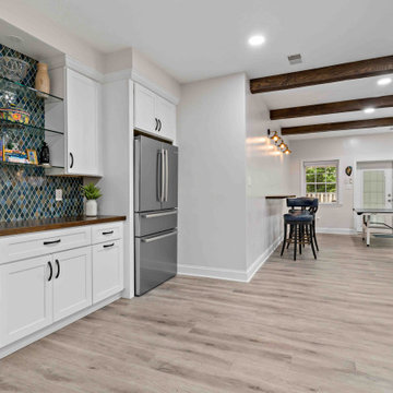 Pristine McLean Kitchen & Basement Remodel Offers Functionality for Large Family