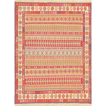 Traditional Oriental Kilim Flat-Woven Persian Style Area Rug, Multi, 4'8"x3'7"