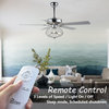 Chrome Modern Industrial Ceiling Fan with Remote Control, 3-Speed Reversible, 52 in.