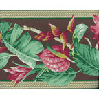 Arcadia Pink Banana Leaf Wallpaper - Tropical - Wallpaper - by Brewster