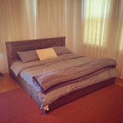 Rustic Style Platform Bed / Headboard - Platform Beds