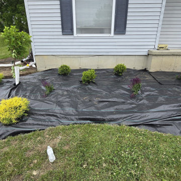 Landscape Fabric Installation East Greenbush, NY Planting Bed