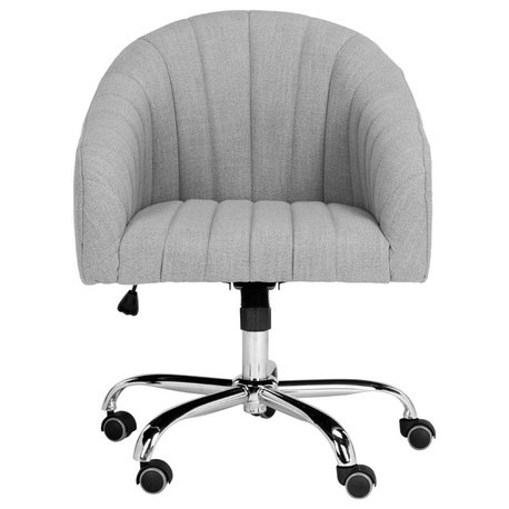 Safavieh Themis Linen Chrome Leg Swivel Office Chair, Gray