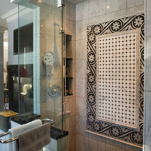 black and white bathroom