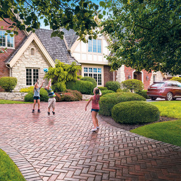 Unilock Front Entrance and Driveway with Town Hall paver