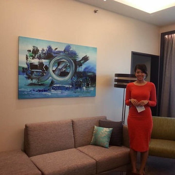 Contemporary Blue Abstract Oil Painting I ArtisanMalaysia.com