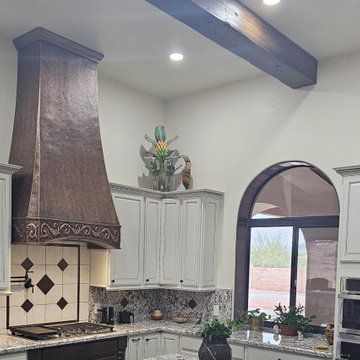 Luxury Arizona Kitchen with Custom Hammered Copper Hood