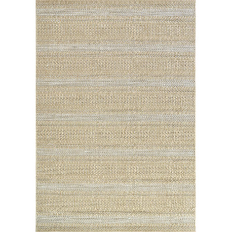Coastal Beige and Ivory Area Rug, 3'11"x5'7"