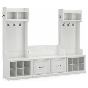 Woodland Entryway Storage Set with Doors in White Ash - Engineered Wood