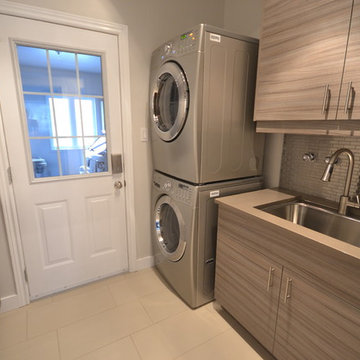 Eden Mosaic Tile Installations: Large Brick Pattern Mosaic Stainless Steel Tile