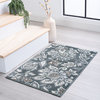 Stella Traditional Floral Dark Gray Scatter Mat Rug, 2'x3'