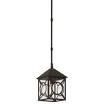 Currey and Company - Currey and Company 9500-0007 Ripley - One Light Outdoor Small Hanging Lantern - The Ripley Small Outdoor Lantern is one of twelveRipley One Light Out Midnight Seeded Glas *UL Approved: YES Energy Star Qualified: n/a ADA Certified: n/a  *Number of Lights: Lamp: 1-*Wattage:25w E26 Standard Base bulb(s) *Bulb Included:No *Bulb Type:E26 Standard Base *Finish Type:Midnight