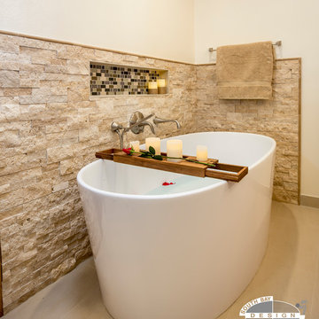 Natural Stone Transitional Luxury  Master Bathroom