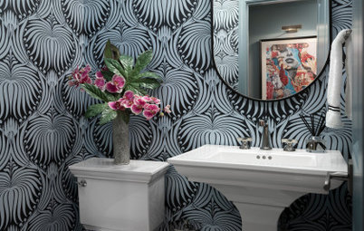 Bathroom of the Week: Moody Yet Playful Style for a Powder Room