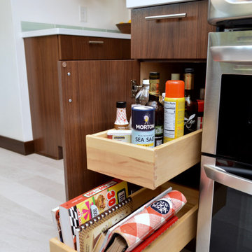 Contemporary Walnut Kitchen. Dura Supreme Cabinetry