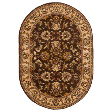 Safavieh Heritage Collection HG912 Rug, Brown/Ivory, 4'6" X 6'6" Oval