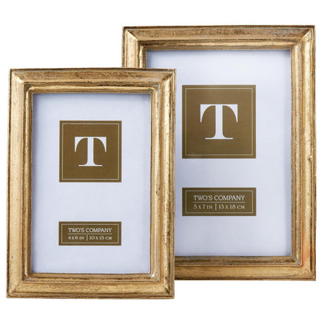 Two's Company 50390 S/2 Gold Leaf Photo Frame