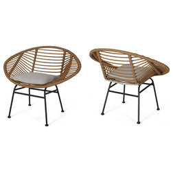 Tropical Outdoor Lounge Chairs by GDFStudio