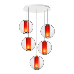 Bel Occhio 5 Light Chandelier | Orange - Chandeliers