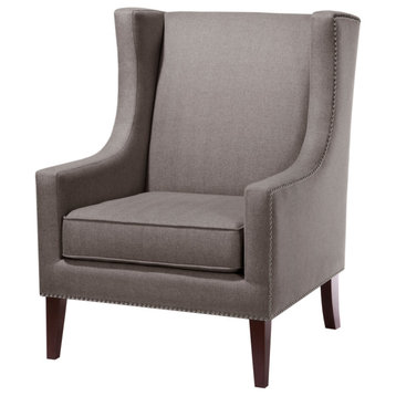 Madison Park Barton Wing Chair, Grey
