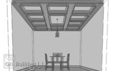 3D rendering of coffered ceiling