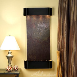 Cascade Springs Wall Fountain with Blackened Copper and Rajah Featherstone - Indoor Fountains