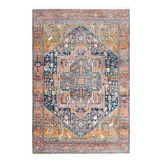 Ehtel Medallion Fringe Traditional Area Rug, Rust, 9'x12'