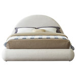 Meridian Furniture - Rudy Beige Teddy Fabric Full Bed, Cream, King - Lend your bedroom a modern feel with this king-size Rudy teddy fabric bed. A rounded headboard instantly draws the eye and grabs attention while the stacked design provides a contemporary feel to this lovely bedroom essential. The soft cream color blends seamlessly with your existing furniture, and a frame constructed from premium materials gives the bed durability, so it lasts for long-term use in your bedroom sanctuary.