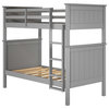 Linon Tilda Wood Twin over Twin Bunk Bed in Gray