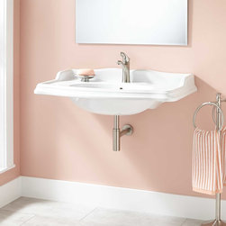 35" JANSON PORCELAIN WALL-MOUNT BATHROOM SINK - Bathroom Sinks