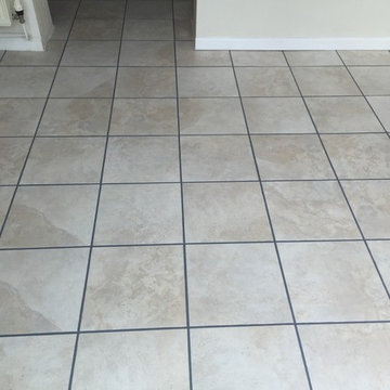 Tile Cleaning and Grout Recolouring of White Pitted Ceramic Tiles in Somerton