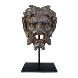 Cast Iron Satre Mask Fountain Head - Home Decor