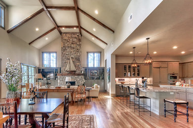 Inspiration for a craftsman living room remodel in Other