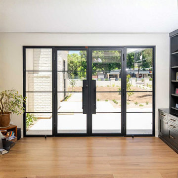 Desert Contemporary Iron Entry Door with Sidelights