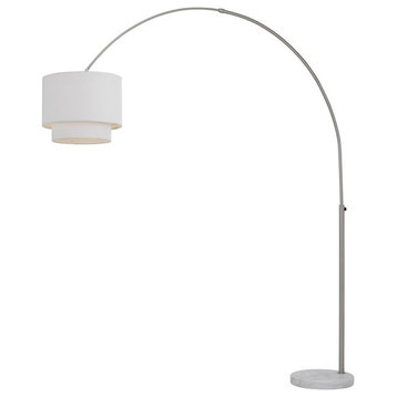 Arched Floor Lamp With Fabric Shade, 16"x74", 1-100W Edison Bulb