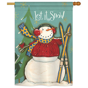 SNOW GIRL WISH UPON A STAR NEW Decorative House Flag   28’ X 40” 