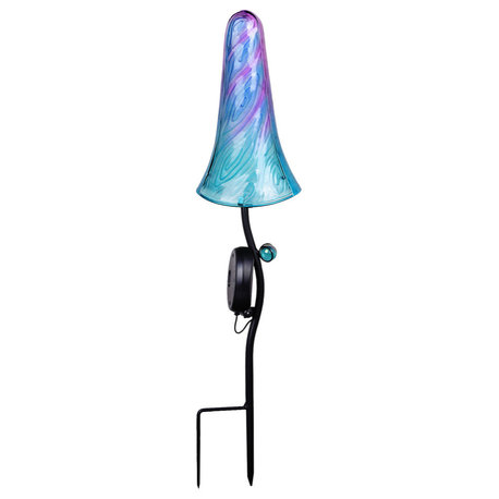 Solar Lighted Blue & Purple Long Mushroom Pathway Light Garden Stake