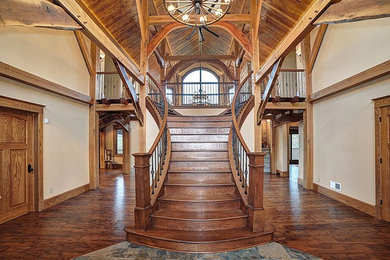Inspiration for a rustic staircase remodel in Other