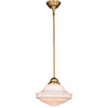 Huntley 12-in Pendant White Glass Natural Brass