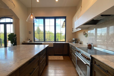 Example of a tuscan kitchen design in Vancouver