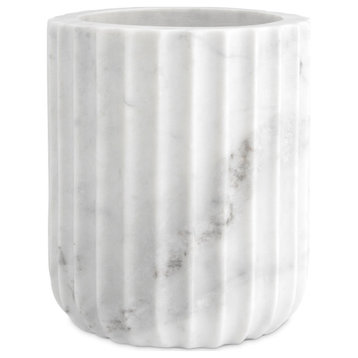 Modern Ribbed Vase | Eichholtz Nava, White