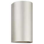 Livex Lighting - Bond 1 Light Brushed Nickel Outdoor/Indoor ADA Medium Sconce - The bond outdoor wall sconce is made from hand crafted stainless steel with a brushed nickel finish and features a half cylinder shaped frame. This dark sky rated light can be used for outdoor or indoor purposes and can fit any decor style.