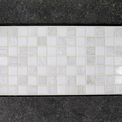 Ghiaccio Plus Glass mosaic 20x20mm white tiles - Mosaic Tiles
