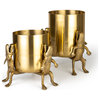 Gold Lacquered Vase | Bold Monkey Surrounded by Crocodiles, Large