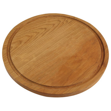 Delice Rectangle Cutting Board With Groove, Natural Cherry, Round