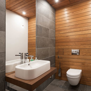 Kleine Gästetoilette & Gäste-WC mit Schieferboden: Ideen für Gästebad