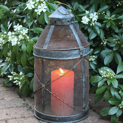 Weathered Zinc Lanterns and Candle Boxes - Candle Holders and Candelabra