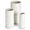 Two's Company Set of 3 White Organic Rings Cylinder Vases